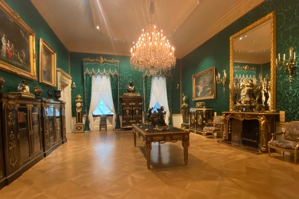One of the rooms displaying art and other collections at the Wallace Collection in London.