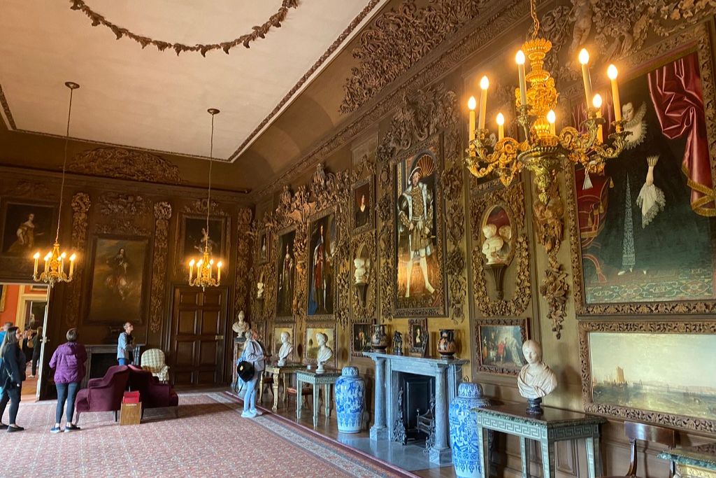 Ornately decorated room at Petworth House in Sussex England.
