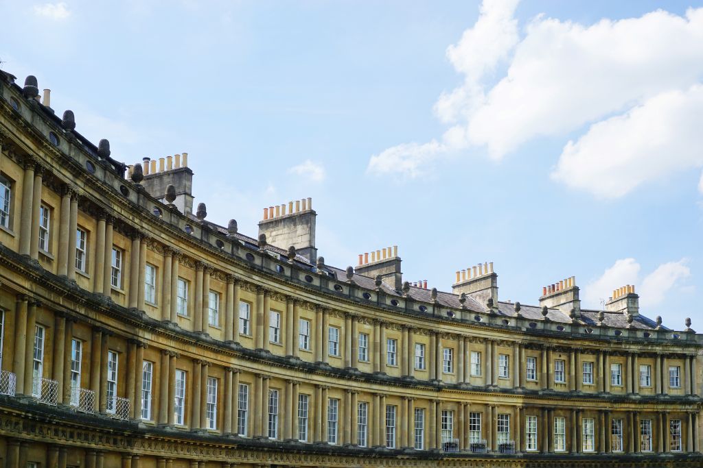 Bath Circus curving Georgian architecture in Bath England