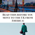 Image of London and person moving around globe moving from America to the UK