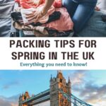 Packing tips for Spring in the UK suitcase and Tower Bridge