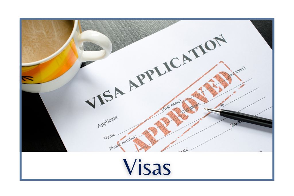 UK Visa application with coffee