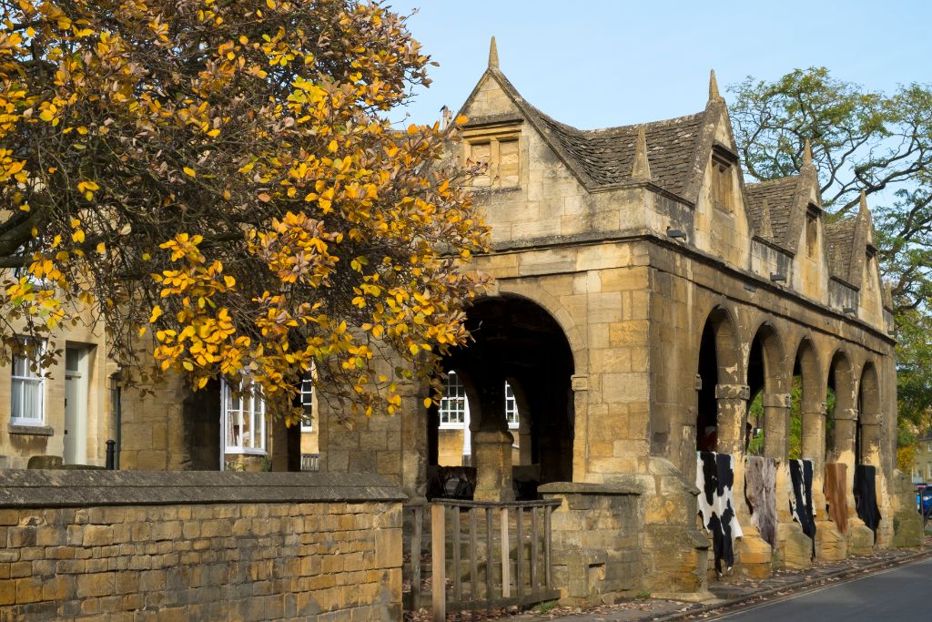 Centuries old market hall in Chipping Campden in the Cotswolds England.