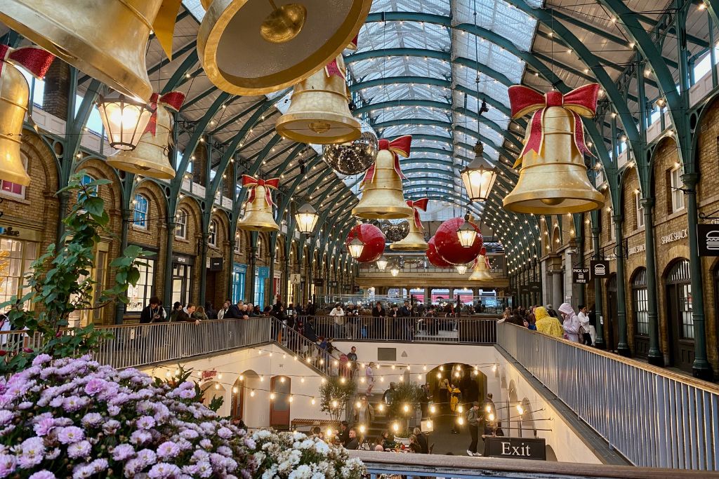 The Apple Market in Covent Garden London at Christmas time.