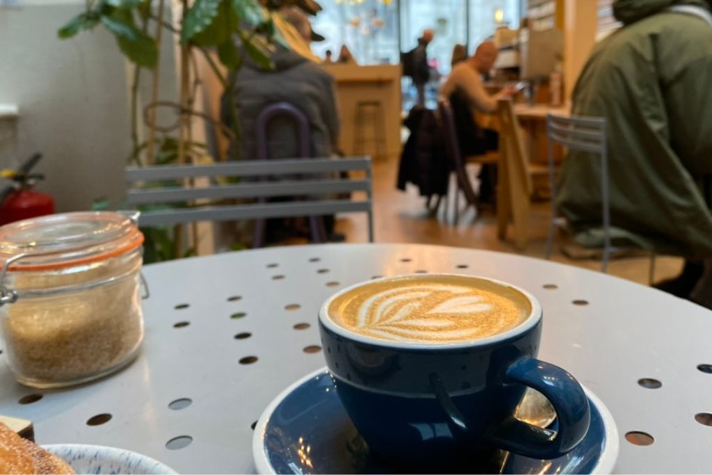 Coffee at Redemption Roasters in the Covent Garden neighborhood of London.