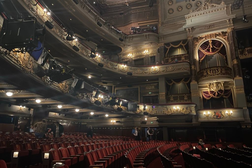 Inside the Theatre Royal Drury Lane in Covent Garden, London.