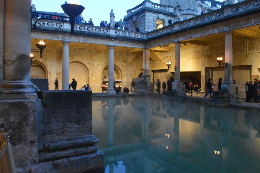 Roman baths in Bath England - one of the best day trips from London.