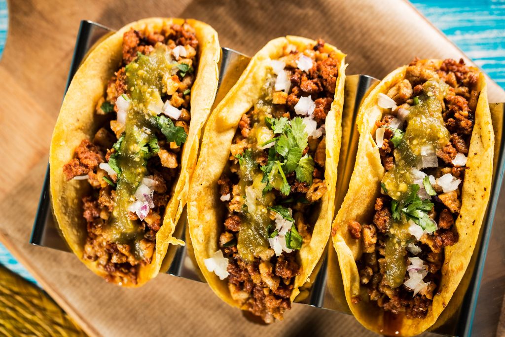 close up view of tacos